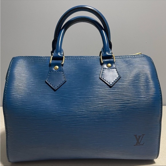 Louis Vuitton Handbags - Louis Vuitton Speedy 25 EPI Textured Blue Leather